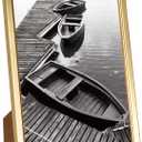 Giverny 7x10 Picture Frame  Gold Photo Frame with Glossy Finish and Shatter-Resistant Front, Wall Mount or Tabletop Display, Elegant Decor for Home, Office, Bedroom