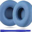 Replacement Beats Solo4 Ear Pads - with Protein Leather and Memory Foam Only for Beats Solo 4 On-Ear Headphones (Blue)