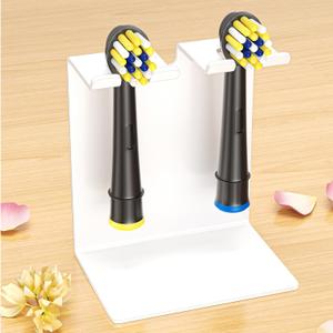 Electric Toothbrush Head Holder, Tooth Brushing Holder, Wall Mounted Toothbrush Holders Shower Bathroom, Self Adhesive or Desktop Tooth Brush Holder Organiser (White, Small)