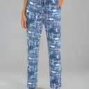 ENJOYNIGHT Women Cotton Lounge Pants Comfy Pajama Bottoms with Pockets&Drawstring(BL,2X-Large) Blue