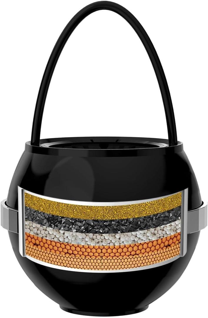 Bath Filter for Tub - Kinder Water Filter for Bathtub, Hard Water Softener to Remove Lead,Chlorine and Fluoride, Improve Skin, Hair and Nails Condition,Matte Black