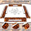 4 Pack Tortoise Shell Straight Mahjong Tile Racks Set with Magnetic Pushers, 18.5 Inch Acrylic Mahjong Racks for Tiles Holders Acrylic Mah Jong Accessories, Fits All Tile Sets