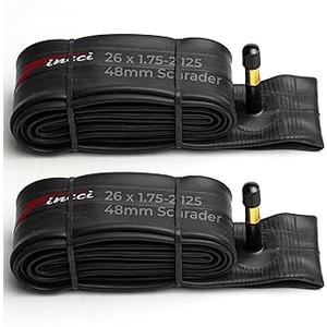 Fincci Pair 26 Inch Bike Tube with Schrader Valve – Durable Bike Tire Tubes 26x1.75/1.95/2.0/2.1/2.125 – Value Pack, Reliable Air Retention and Easy to Install 2x Tubes for MTB, Road and Cruiser Bikes