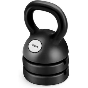 Adjustable Kettlebell Weight Set: 3-in-1 Kettlebells (5lbs 8lbs 12lbs) for Home Gym Full-Body Workout Strength Training Weight Loss | Good for Beginners (Black)