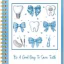 Dental Hygienist Gifts Notebook - Dental Assistant Must Haves Accessories It's A Good Day To Save Teeth Spiral Notebook Teeth Blue Bow Design Journal Dentists Gifts for Women Coworker