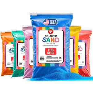 Hygloss Colored Sand for Crafts - 6 Assorted Colors Bags - 1 lb Vibrant Colorful Fine Sensory Play Sand Art Kits for Kids - Classroom Activities for Children 3 4 5 6 7 8 9 10 11 12 - Safe for Ages 3+