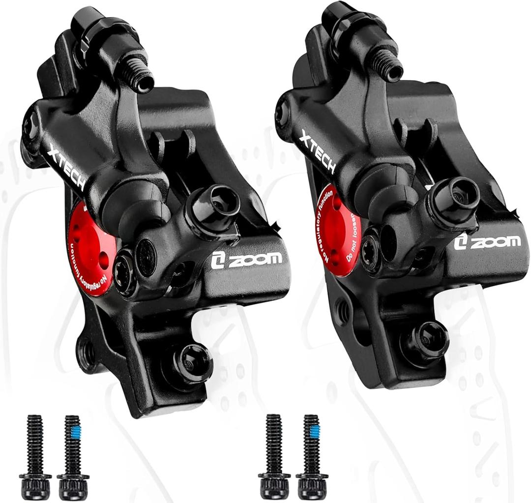 Zoom Hydraulic Disc Brake Calipers: HB-100 MTB Bike Disc Brakes Front & Rear Caliper Set for Mountain, Road Bicycle and E-Bike (Pair, Black)