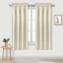 DWCN Blackout Curtains for Bedroom Rod Pocket Thermal Insulated Noise Reducing Noise Reducing Drapes for Living Room, W 42 x L 63 Inch, 2 Panels, Light Beige