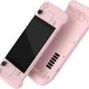eXtremeRate DIY Full Set Shell with Buttons for Steam Deck LCD, Custom Faceplate Back Plate Replacement Shell for Steam Deck LCD - Cherry Blossoms Pink [Console NOT Included]