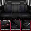 Silverado Seat Covers Full Set 2014-2018, Lumbar Support Pickup Truck Seat Covers Custom Fit for Chevy Chevrolet Silverado GMC Sierra 1500/2500/3500HD Crew/Double/Extended Cab, Black Blue