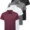 Femdouce Polo Shirt Mens Polo Shirts Short Sleeve Moisture Wicking Shirts for Men Polo Golf Shirt Men Athletic Fit 1-4 Packs. XXXL