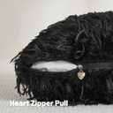 FUTEI Pack of 2 Faux Feather Plush Throw Pillow Covers 20x20 Inch Soft Fluffy Solid Farmhouse Decorative Cushion Cases Modern Luxury Accent for Couch Bed Living Room, Black
