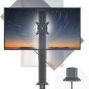 HEMUDU Single Tall Desk Monitor Arm Mount Stand Fit for 27 inch to 42 inch Flat Curved Computer Screen with Swivel, Height Adjustable, Rotation,Holds up to 77lbs, Black