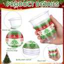 Honeydak 50 Pcs Christmas Cups 12 oz Ugly Sweater Plastic Cups Clear Snowflake Disposable Glasses Xmas Theme Drinking Glasses for Home Xmas Winter Holiday Party Favors Kitchen Supplies Decoration