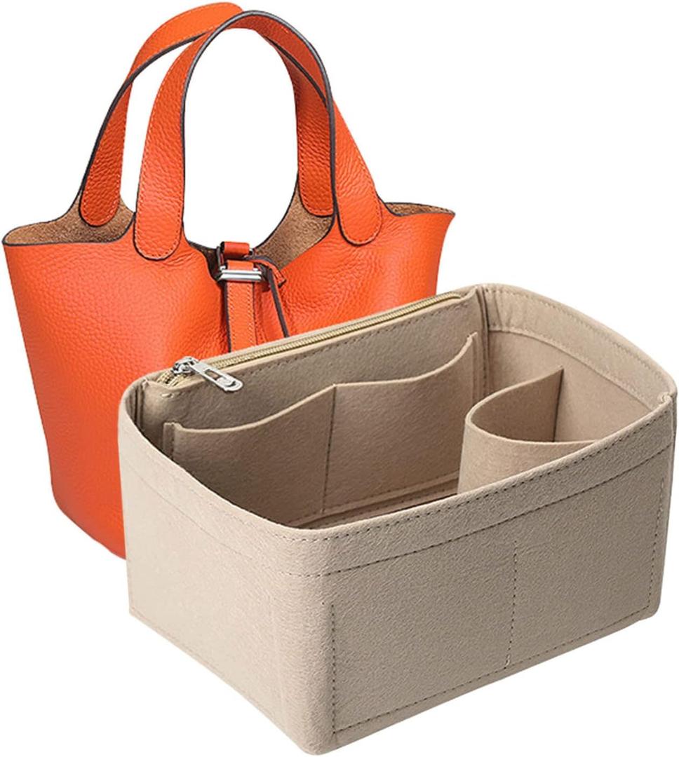 Lckaey picotin 22 organizer Organizer for picotin 18 22 bag insert 1098beige-S (PC18/6.3*4.33*3.54in)