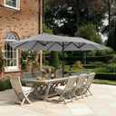 SUPERJARE 13FT Outdoor Umbrella for Patio, Double sided Pool Umbrellas with Fade Resistant Canopy, Large Table Umbrella for Deck, Market, Backyard - Gray(No Base)
