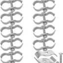10 Pack Dog Kennel Clamps, 1-3/8" Chain Link Fence Panel Clamps, Galvanized Pipe Panel Frames, Chain Link Fence Hardware for Temporary Dog Kennels, Chicken Coops, Metal Cage