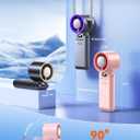 Portable Handheld Turbo Fan with Ice Cooler, 199 Speed Personal Fan,5500mAh Rechargeable,20H Cooling Time, 20000 RPM Powerful Silent Motor, Summer Essential for Travel/Outdoor/Office, Pink