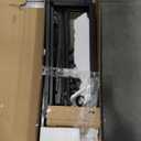 Gezen Folding Desk with Storage Shelf, Small Rolling Desk with Wheels, Mobile Sofa Side Table for Home Office Small Space, Dark Grey, 31.5"