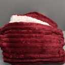 INFIIXSO Sherpa Throw Blanket for Couch - Super Soft & Warm Striped Fleece Blanket, Cozy Plush Fluffy Blanket All Season Use (Burgundy, 60x80 Inches)