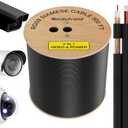 RG59 Siamese Cable 300ft - Coaxial CCTV Video & Power Cable - Combo Coax 20AWG Security Camera Wire - Direct Burial