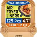 125Pcs 4.7 Inch Air Fryer Disposable Liners, 2 QT Parchment Paper for COSORI 2.1 Qt Air Fryer, Square Baking Paper Sheets for Mini Airfryer Basket