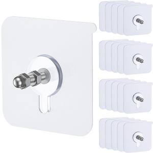 Uniclife 20 Pcs Self Adhesive Picture Hooks, 26.5 lbs Load No Drill Screw Stickers Heavy Duty Picture Hangers Without Nails, 16 mm No Nails Wall Hooks for Hanging, Sticky Hook for Bathroom Kitchen