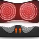 Etatsen 3-in-1 Back Massager with Heat, Vibration & Traction, Triple Fusion Back Massager for Bed and Chair, Electric Lumbar Support Pillow for Lower Back Comfort and Spine Support