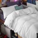 Bedsure Duvet Cover Twin/Twin XL Size - Soft Double Brushed Bedding Set for Kids & Adults, Zipper Closure, 2 Pieces, Includes 1 Duvet Cover (68"x90") & 1 Pillow Sham, NO Comforter, White