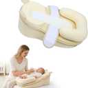 Baby Feeding Pillow, Anti Overflow Feeding Pillow for Reducing Spit-Up, Safety Nursing Pillow, Baby Lounger Reflux Wedge Breastfeeding, Removable top and Bottom