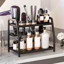 Hair Tools Organizer - Hair Dryer Holder for Vanity, 4-in-1 Metal Bathroom Counter Organizer, 2-Tier Large Bathroom Storage for Blow Dryer, Curling Iron, Accessories, Makeup, Hair Styling Tool