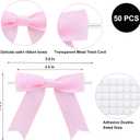 Twist Tie Bows 50Pcs, 3.5In Premade Satin Ribbon Gift Wrap Bows for Crafts, Treat Bags, Christmas, Bridal Shower, Wedding Favors, Birthday Party Gift Wrapping Decorations (Swallowtail Pink)