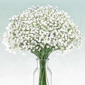Der Rose 18Pcs Babys Breath Artificial Flowers Faux Gypsophila Stems, Real Touch Silk Fake White Babys Breath Flowers Artificial Bulk for DIY Wedding Table Centerpieces Home Party Decorations
