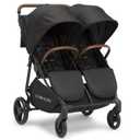 Delta Children Cruzer Double Stroller  Lightweight Side by Side with Reclining Seats, Extendable Canopies and Flat Fold, Black