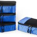 Amazon Essentials 4-Piece Packing Cubes Travel Accessories Set, Space-Saving Luggage Organizers with Double Zipper, Mesh Top, Small/Medium/Large/Slim, Blue
