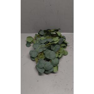 2 Pack Artificial Eucalyptus Garland Faux Silk Leaf Silver Dollar Eucalyptus Leaves Vines Handmade Garland Greenery Wedding Backdrop Indoor Outdoor Arch Wall Decoration