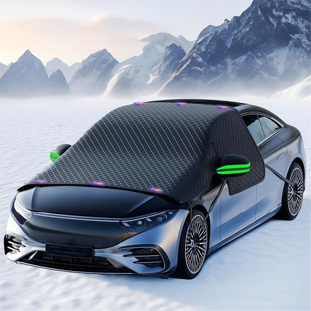 Windshield Snow Cover, Car Windshield Cover for Ice and Snow, Automotive Large Magnetic Windshield Frost Cover with Side Window and Mirror Protector in Winter, Suitable for Most Vehicle, Sedan, SUV