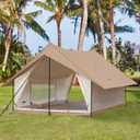 KingCamp Camping Tent 6-8 Person, Weatherproof Hot Tent Large Family Cabin Tents with Stove Jack, Waterproof & Windproof for Family Camping & Outdoor Parties