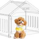 Acrylic Dog House Indoor.Clear Dog Crate for Small Dogs, Modern Indoor Dog Kennel for Most Small Dog Cat Pet (Clear, 15.7 * 21.5 * 27 inch)