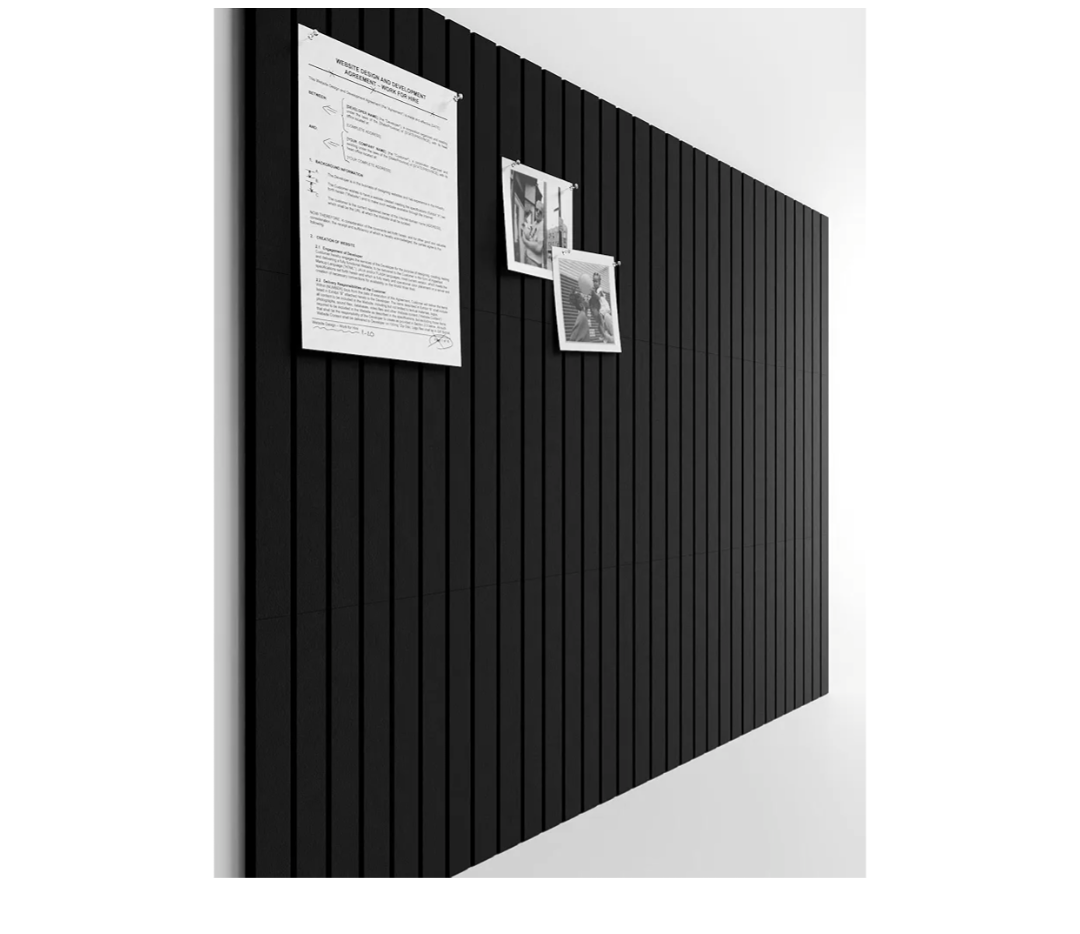 Bumusty Large Cork Board Alternative-48 x 36" Felt Bulletin Board Tiles, with 30 Pushpins, 70 Adhesive Tabs, 12-Pack Slat Wall Paneling, Cork Boards for Office Push Pin Board Felt Board-Black