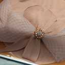 Kgromfy Women's Wide Brim Fascinator Hat Tea Party Headband Large Vintage Church Hat Lady Headwear for Derby Wedding Cocktail