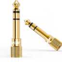 VCE 6.35mm (1/4 inch) Male to 3.5mm (1/8 inch) Female Stereo Audio Jack Adapter for Aux Cable, Guitar Amplifier, Headphone, 2 Pack