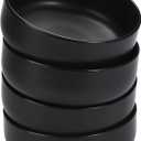 Bruntmor Ceramic Serving Bowls - Set of 4 Large Cereal Bowls - 28oz Black Salad Bowls - Dishwasher, Oven, and Microwave Safe Soup Bowl - Ceramic Bowl Set for Breakfast, Lunch, and Dinner