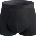 Mens Incontinence Underwear Washable, 2.3 oz Absorbent Leak Proof Reusable Boxer Briefs for Bladder Control 1 Pack(Black, M)