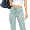 TBMPOY Womens Cargo Capris Lightweight Hiking Pants 6 Pockets Quick Dry Casual Outdoor Trip Loose Shorts Cropped Cotton (Blue, XL)