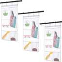 3 Pack Bathroom Organizer Lightweight Mesh Hanging Shampoo Holder Shower Liner Storage Bath Toys, Ideal Shower Caddy for Home, Dorms, Cruise Travel, Easy To Hang Bag with Rings, White