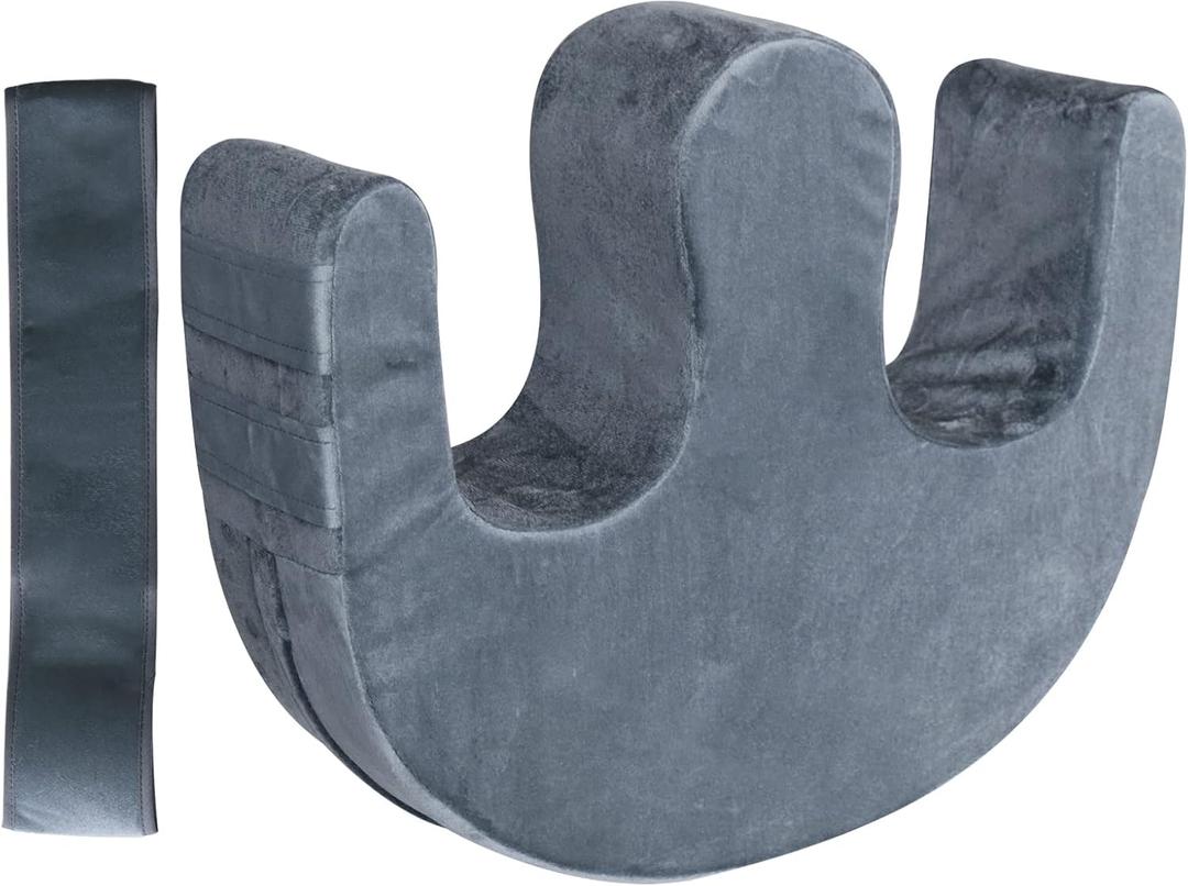 Sexysamba Bedridden Patient Turning Device with Fixing Strap Elderly Assistance Products Bed Rest Leg Pillow Patient Lift Aid Flannel Multifunctional Anti-Decubitus Nursing Products, Gray