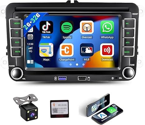 [ 2G+32G] Car Stereo for VW Golf Polo Passat B6 B7 Jetta Caddy Seat Tiguan Touran Skoda with Wireless Carplay Android Auto, Driauto 8 Inch Double Din Touch Screen Radio with GPS WiFi Bluetooth FM/RDS