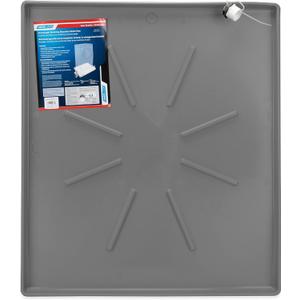 Camco Washing Machine Drain Pan | 31-inches x 35-inches (OD); 29-inches x 33-inches (ID) | Pewter (20788) (30.5" x 34.5")