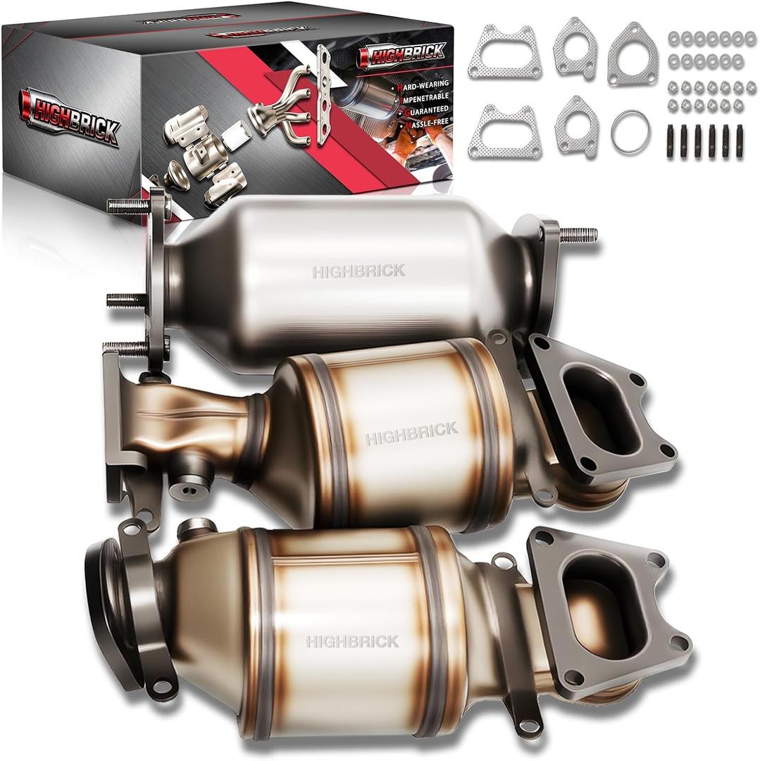 3pcs Catalytic Converter Compatible with Honda Accord 2003-2007 3.0L, 2005-2010 Odyssey EX/LX, 2005-2008 Pilot, 2006-2008 Ridgeline 3.5L Replaces 16450, 16451, 16351 (EPA Compliant)